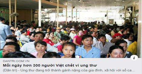 Mỗi ngày hơn 300 người Việt chết vì ung thư?